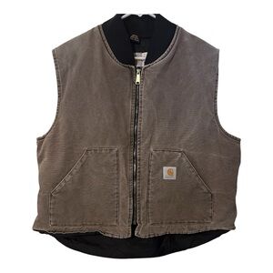 Vintage Carhartt VQ1882 Brown Quilted Canvas Vest
2XL Made in USA Duck Workwear